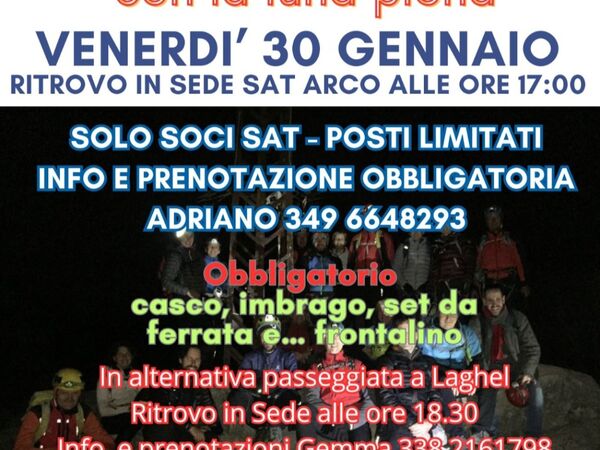 FERRATA COLODRI CON LUNA PIENA 