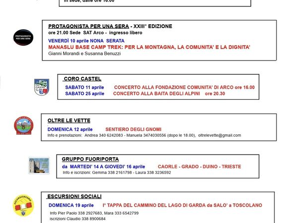 ATTIVITÀ APRILE 2026