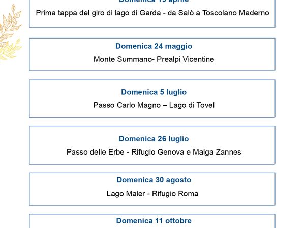 Calendario Escursioni Sociali