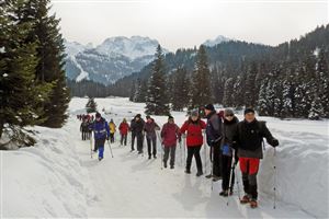 Passeggiata sulla neve al Lago Nambino