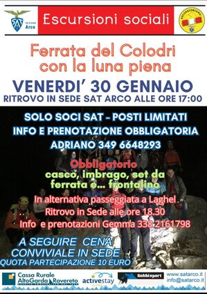 FERRATA COLODRI CON LUNA PIENA 