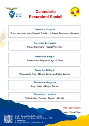 Calendario Escursioni Sociali