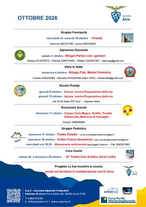 PROGRAMMA DEL MESE DI OTTOBRE